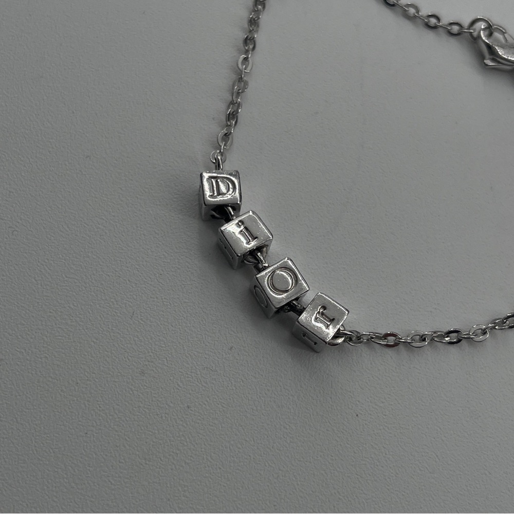 Dior Silver Cube Letter Bracelet